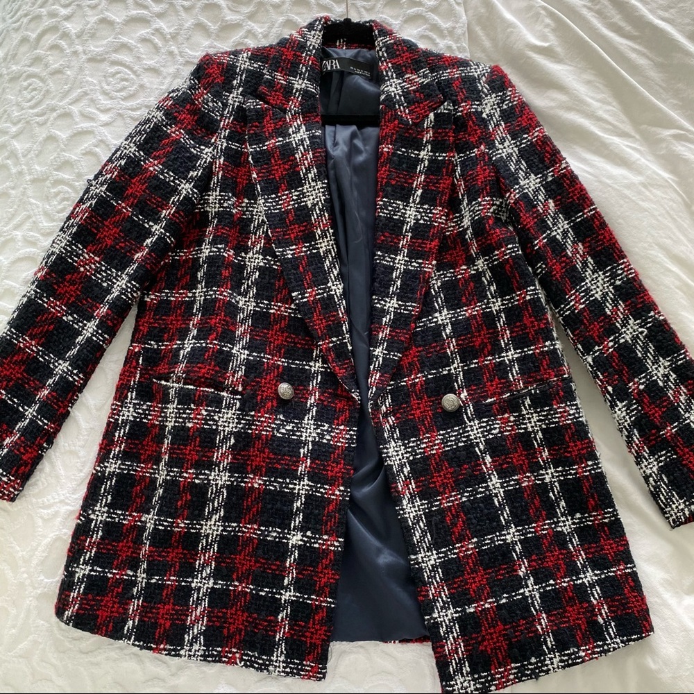 Zara Tweed Plaid Blazer / Dress
